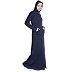 Front open hood travel abaya - Navy Blue